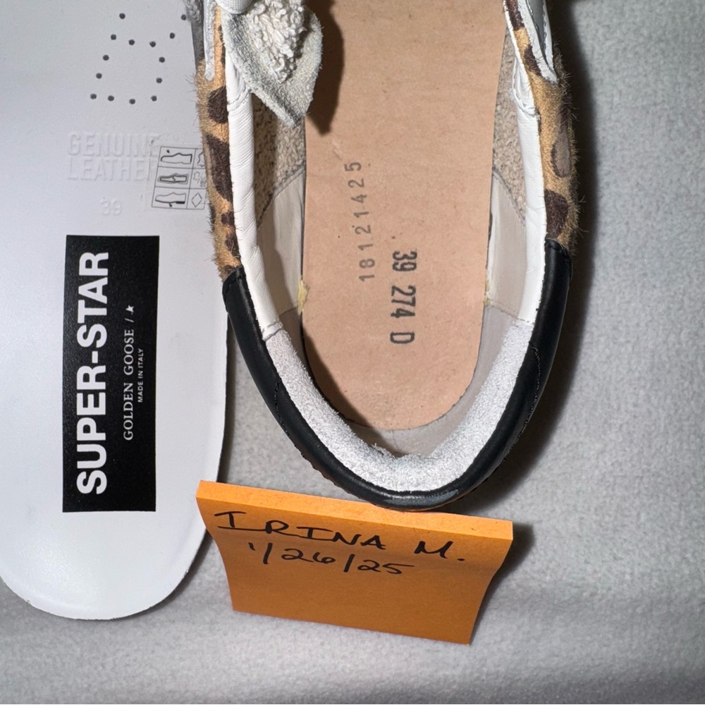 GOLDEN GOOSE Suede Toe Leopard Superstar Size 39 (US Women’s 8.5) New in Box - Picture 11 of 16
